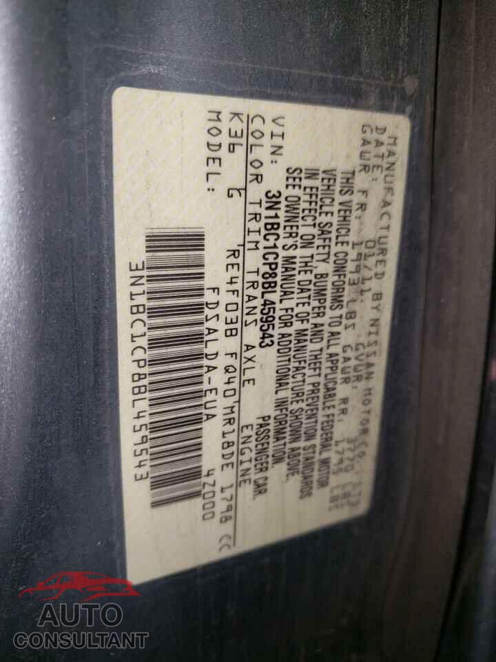 NISSAN VERSA 2011 - 3N1BC1CP8BL459543