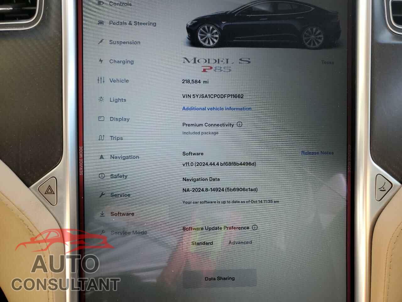 TESLA MODEL S 2013 - 5YJSA1CP0DFP11662