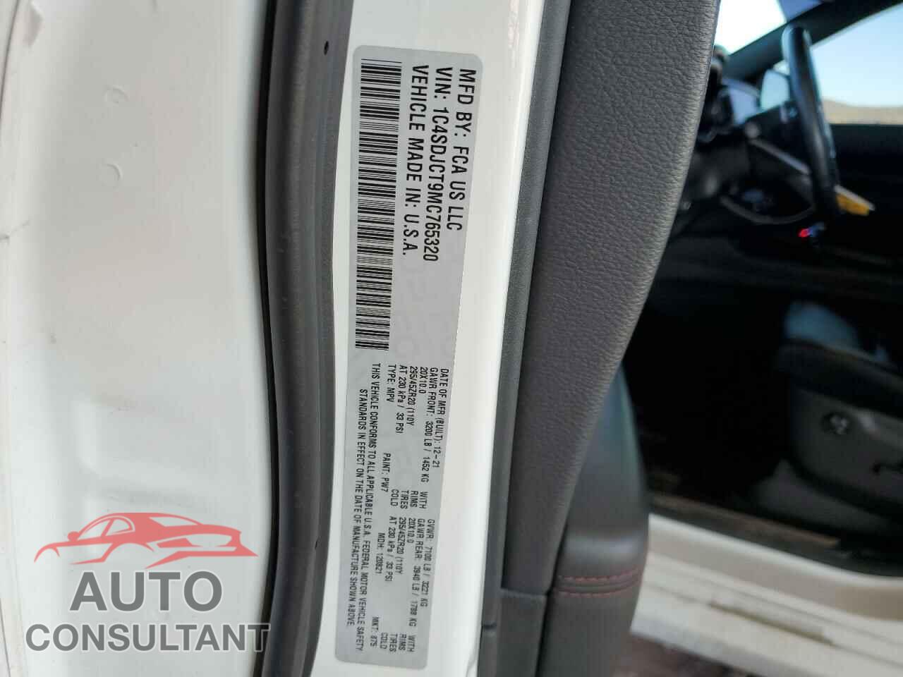 DODGE DURANGO 2021 - 1C4SDJCT9MC765320