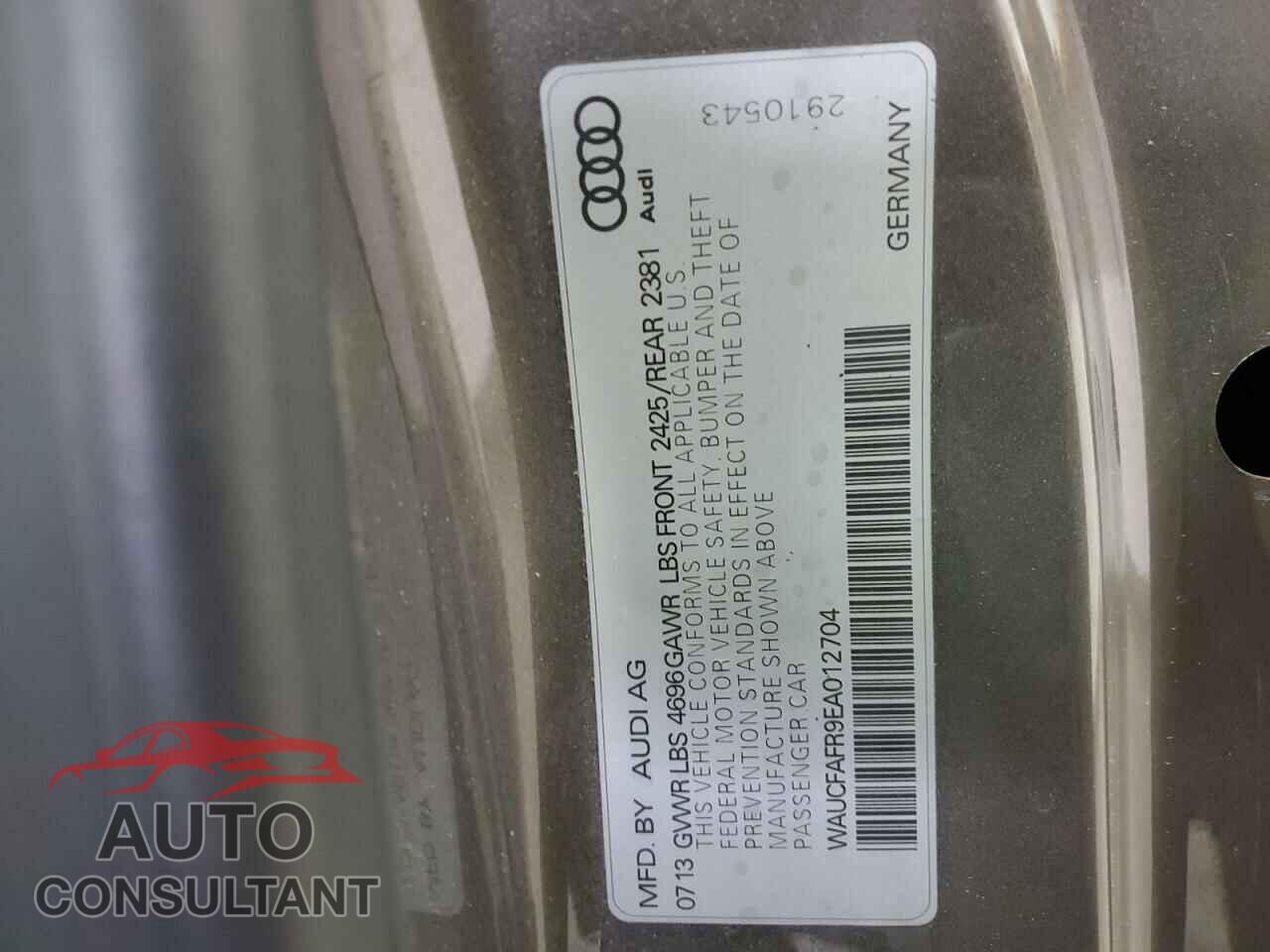 AUDI A5 2014 - WAUCFAFR9EA012704
