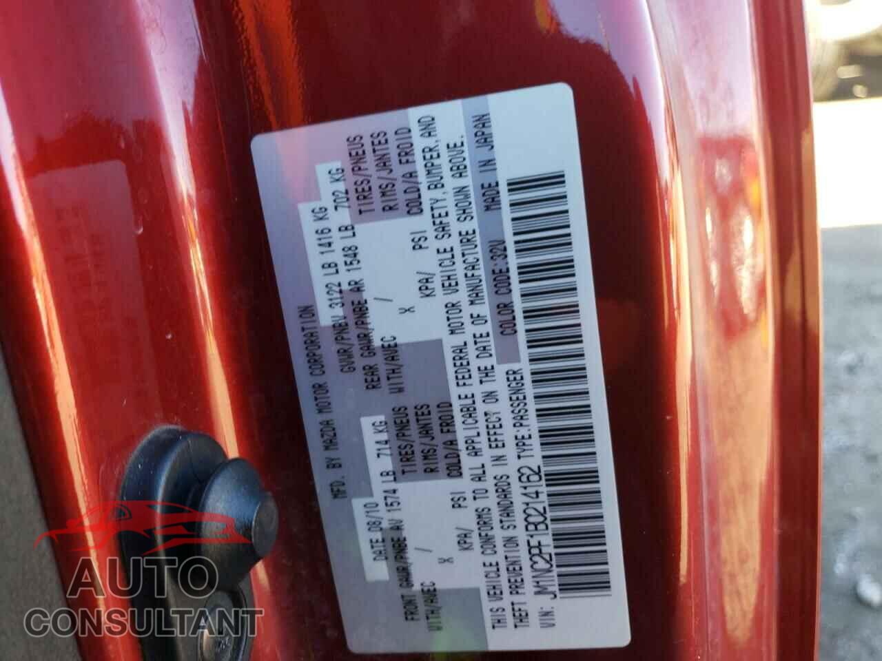 MAZDA MX5 2011 - JM1NC2PF1B0214162
