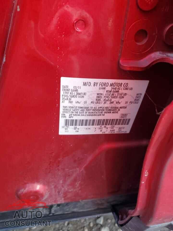 FORD EDGE 2011 - 2FMDK3KC0BBB02819