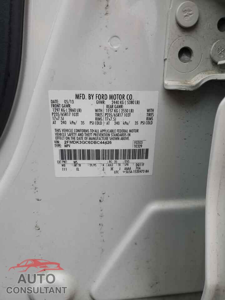FORD EDGE 2013 - 2FMDK3GC6DBC44426