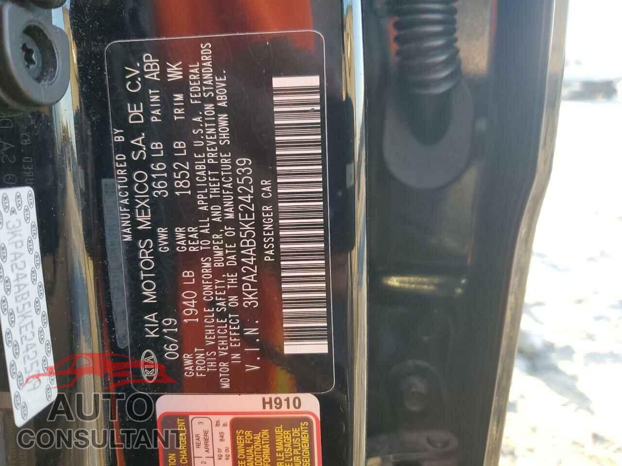 KIA RIO 2019 - 3KPA24AB5KE242539