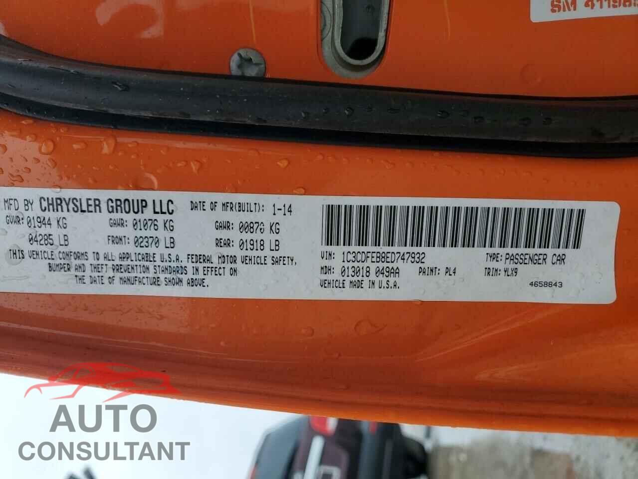 DODGE DART 2014 - 1C3CDFEB8ED747932
