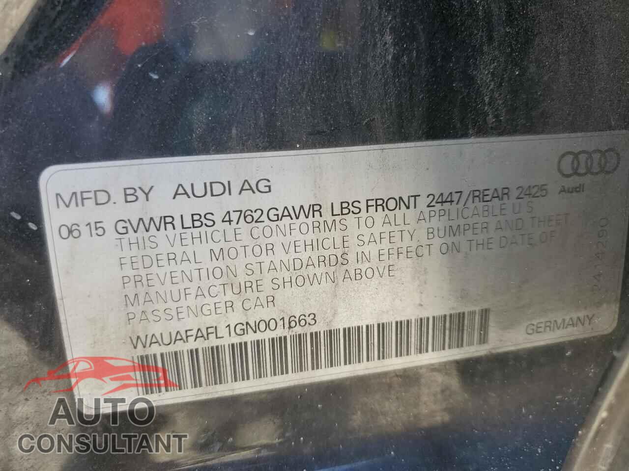 AUDI A4 2016 - WAUAFAFL1GN001663