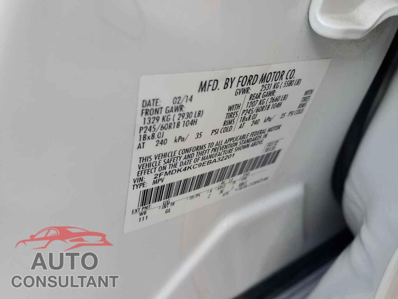 FORD EDGE 2014 - 2FMDK4KC9EBA32201