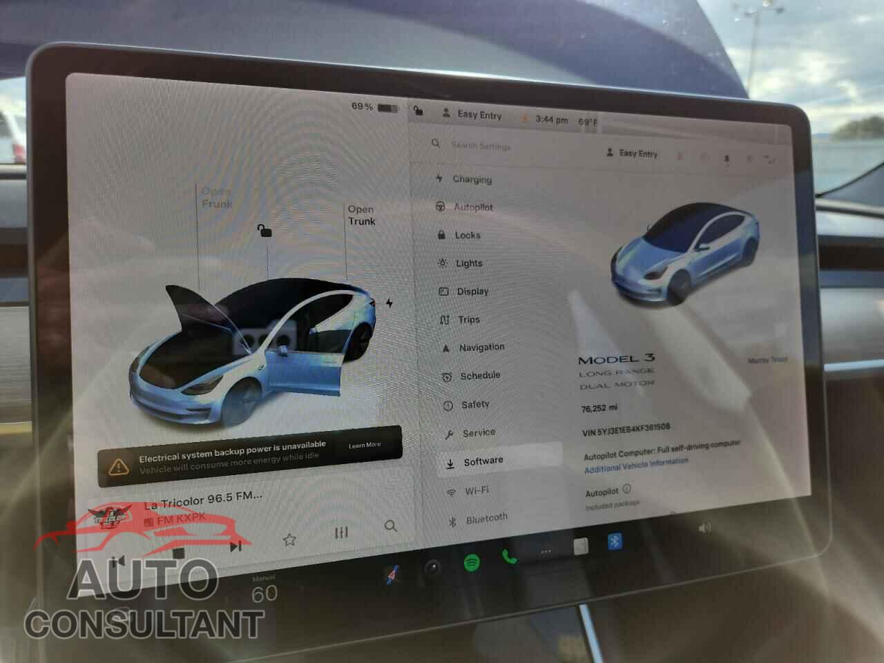 TESLA MODEL 3 2019 - 5YJ3E1EB4KF361508