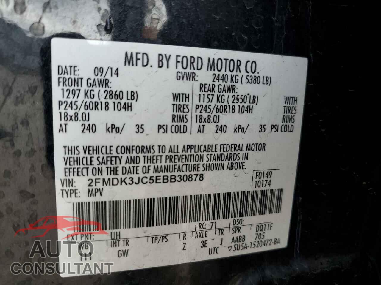 FORD EDGE 2014 - 2FMDK3JC5EBB30878