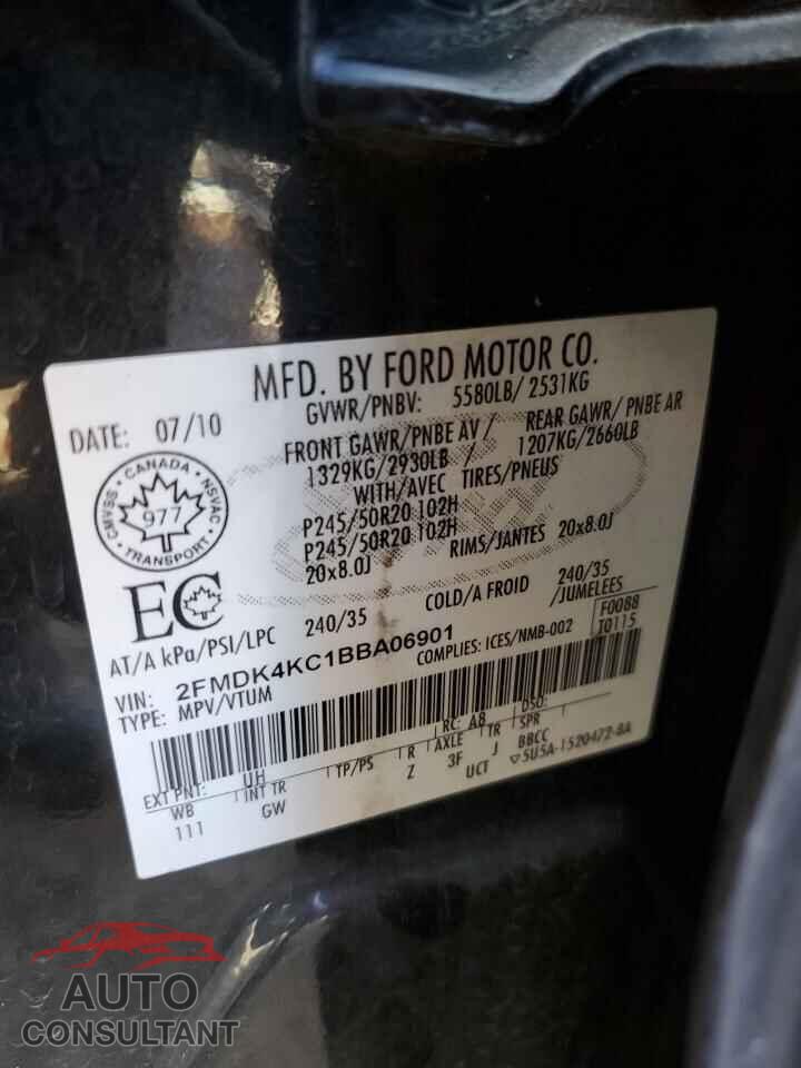 FORD EDGE 2011 - 2FMDK4KC1BBA06901