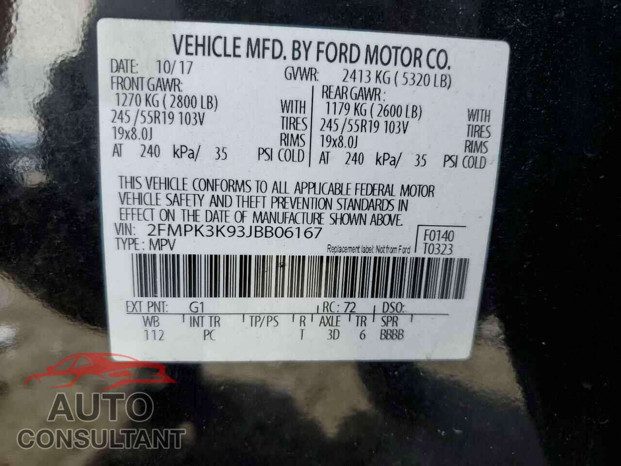 FORD EDGE 2018 - 2FMPK3K93JBB06167