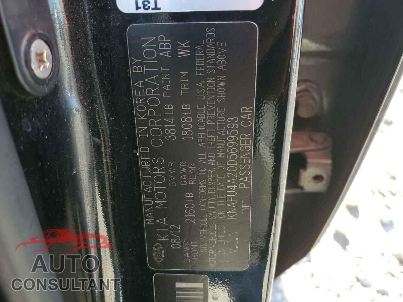 KIA FORTE 2013 - KNAFU4A20D5699593