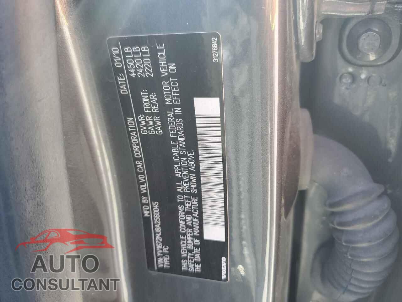 VOLVO V50 2010 - YV1672MJ8A2560045