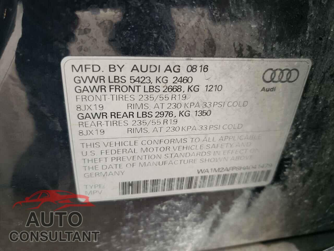 AUDI Q5 2017 - WA1M2AFP8HA041479