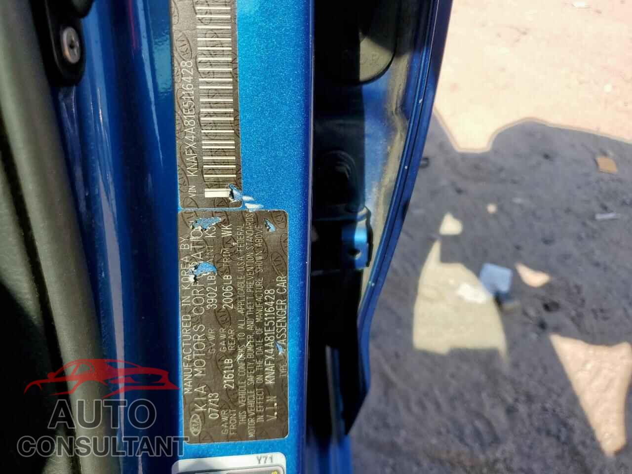 KIA FORTE 2014 - KNAFX4A81E5116428