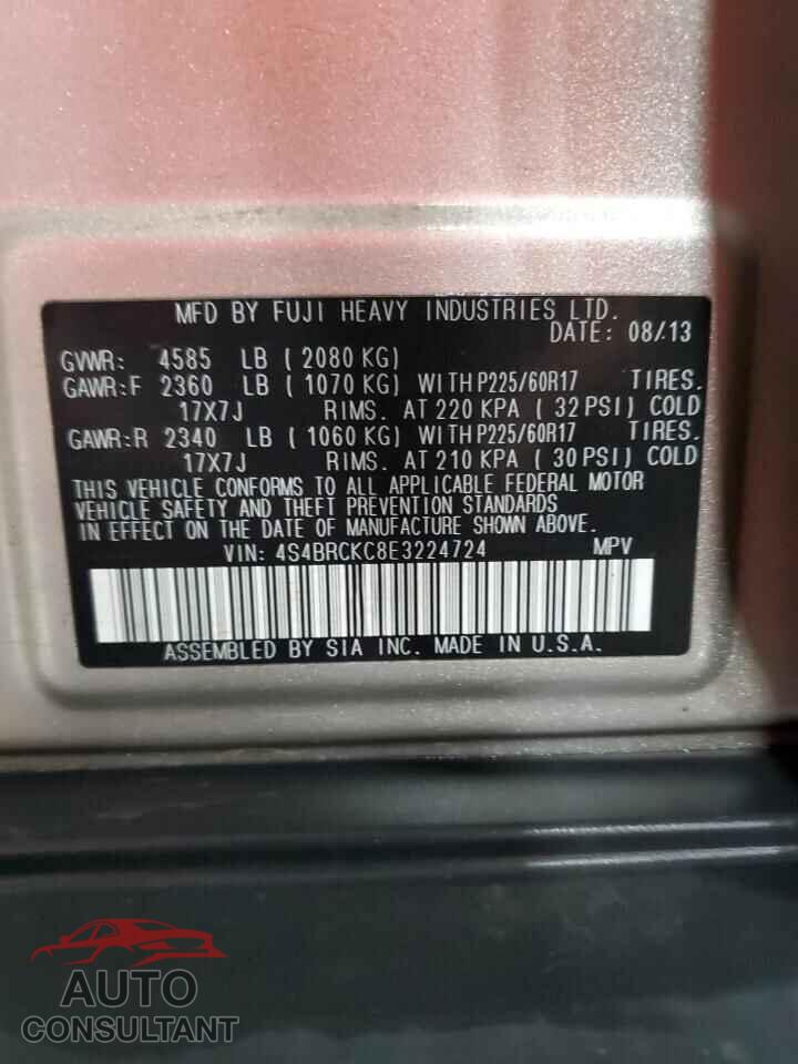 SUBARU OUTBACK 2014 - 4S4BRCKC8E3224724