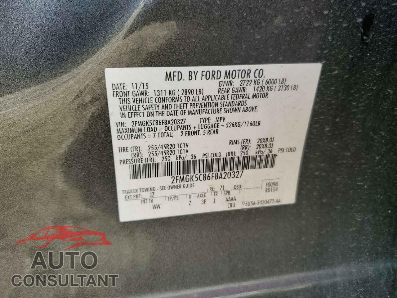 FORD FLEX 2015 - 2FMGK5C86FBA20327
