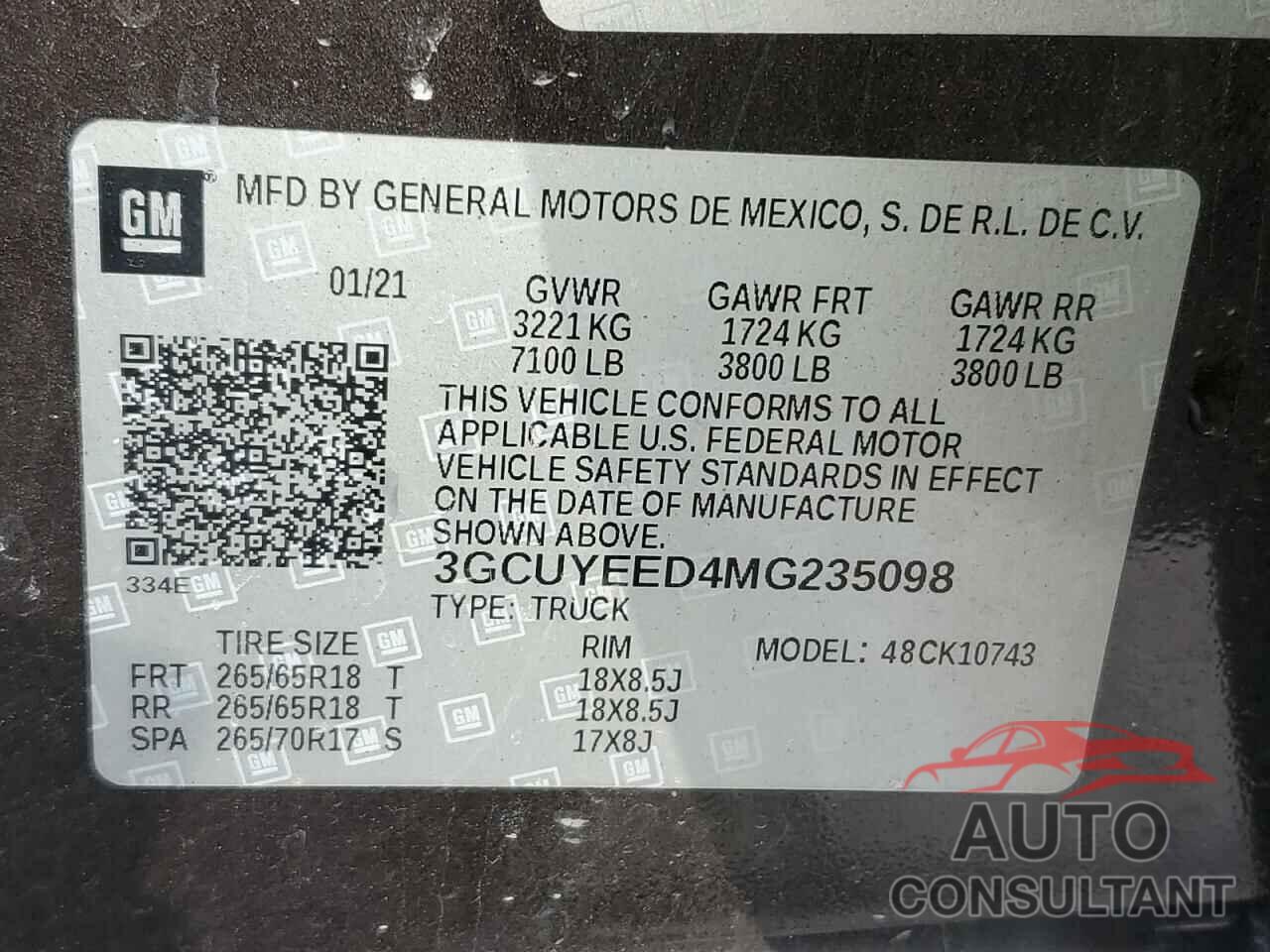 CHEVROLET ALL Models 2021 - 3GCUYEED4MG235098