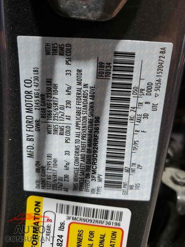 FORD BRONCO 2024 - 3FMCR9D92RRF36196