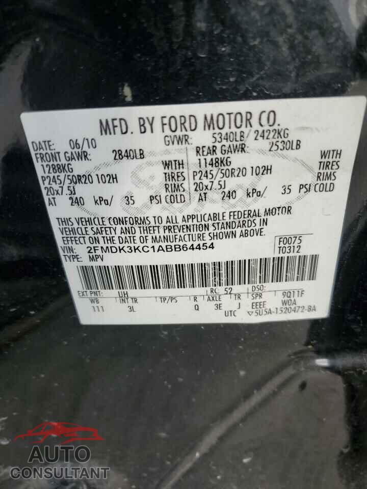 FORD EDGE 2010 - 2FMDK3KC1ABB64454