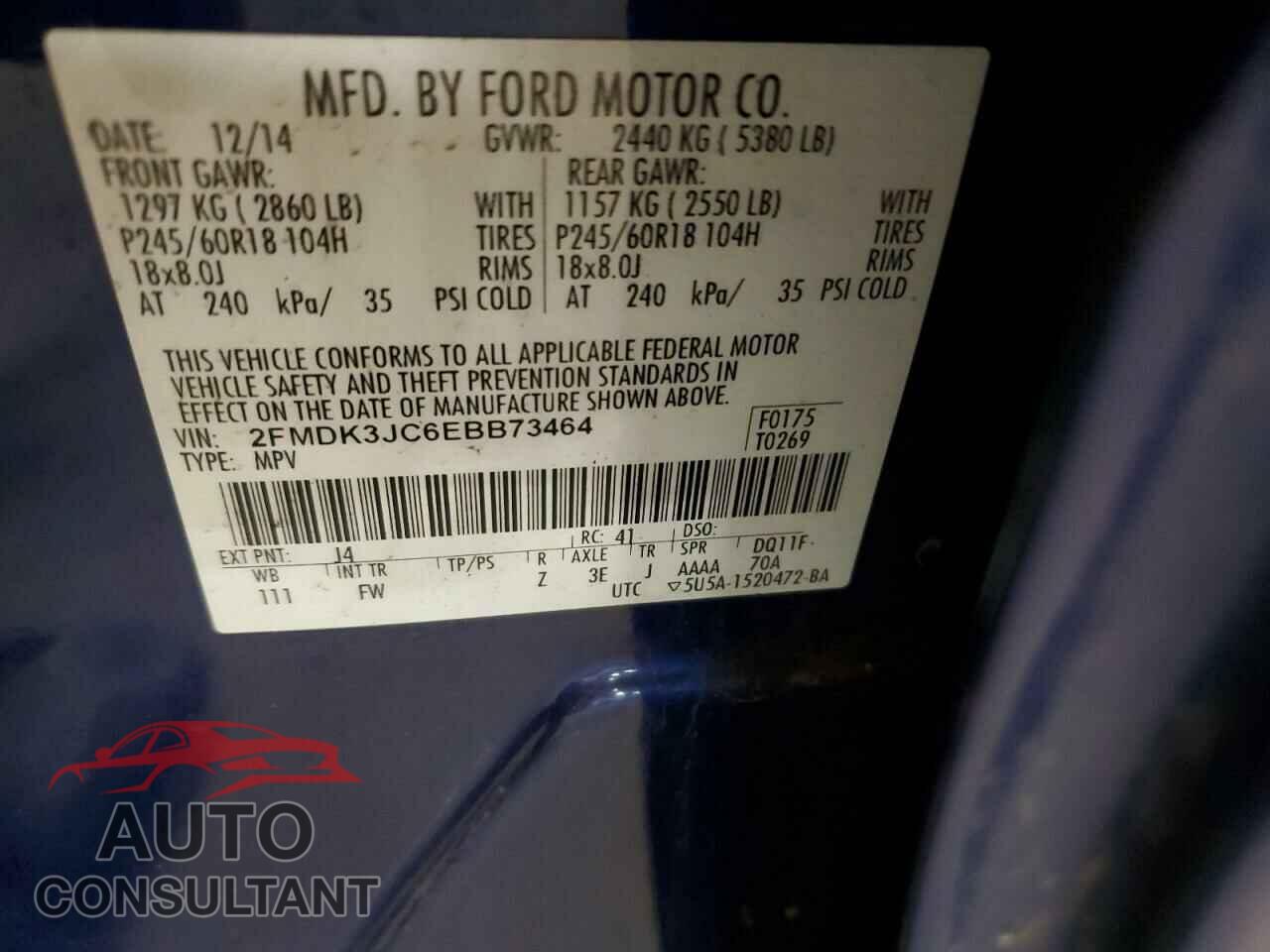 FORD EDGE 2014 - 2FMDK3JC6EBB73464