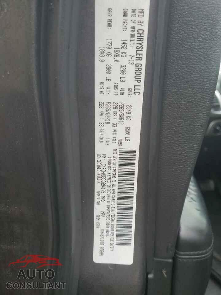 DODGE DURANGO 2013 - 1C4RDHAG3DC694175