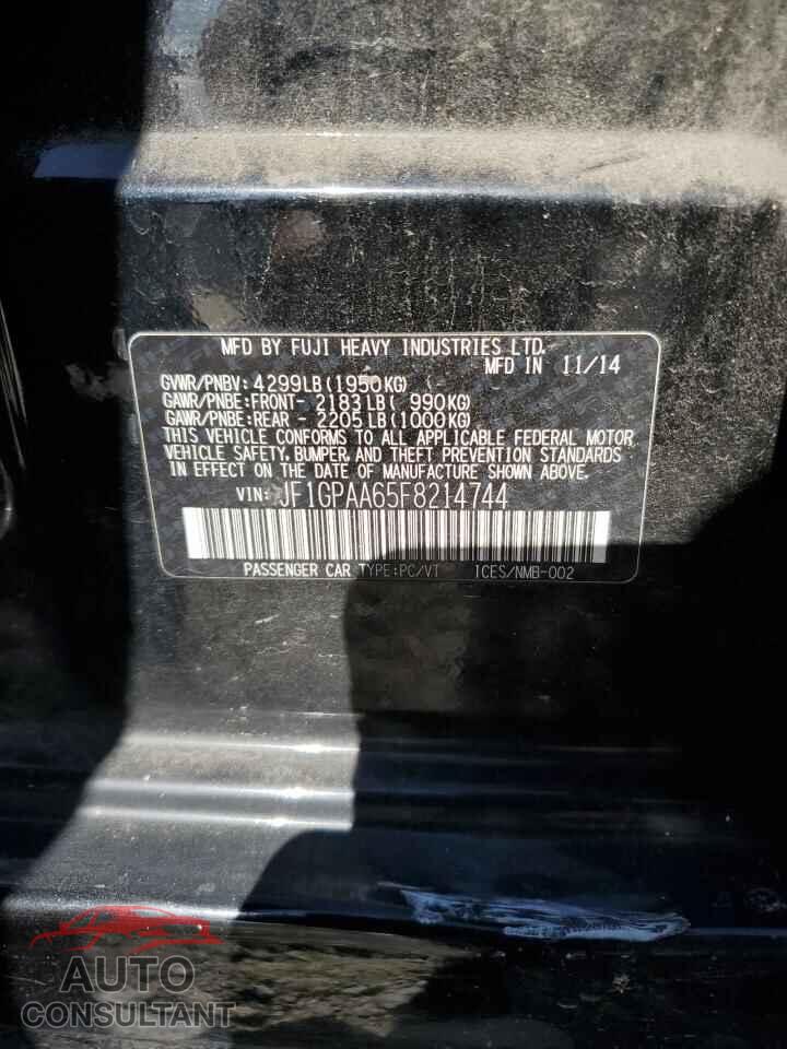 SUBARU IMPREZA 2015 - JF1GPAA65F8214744