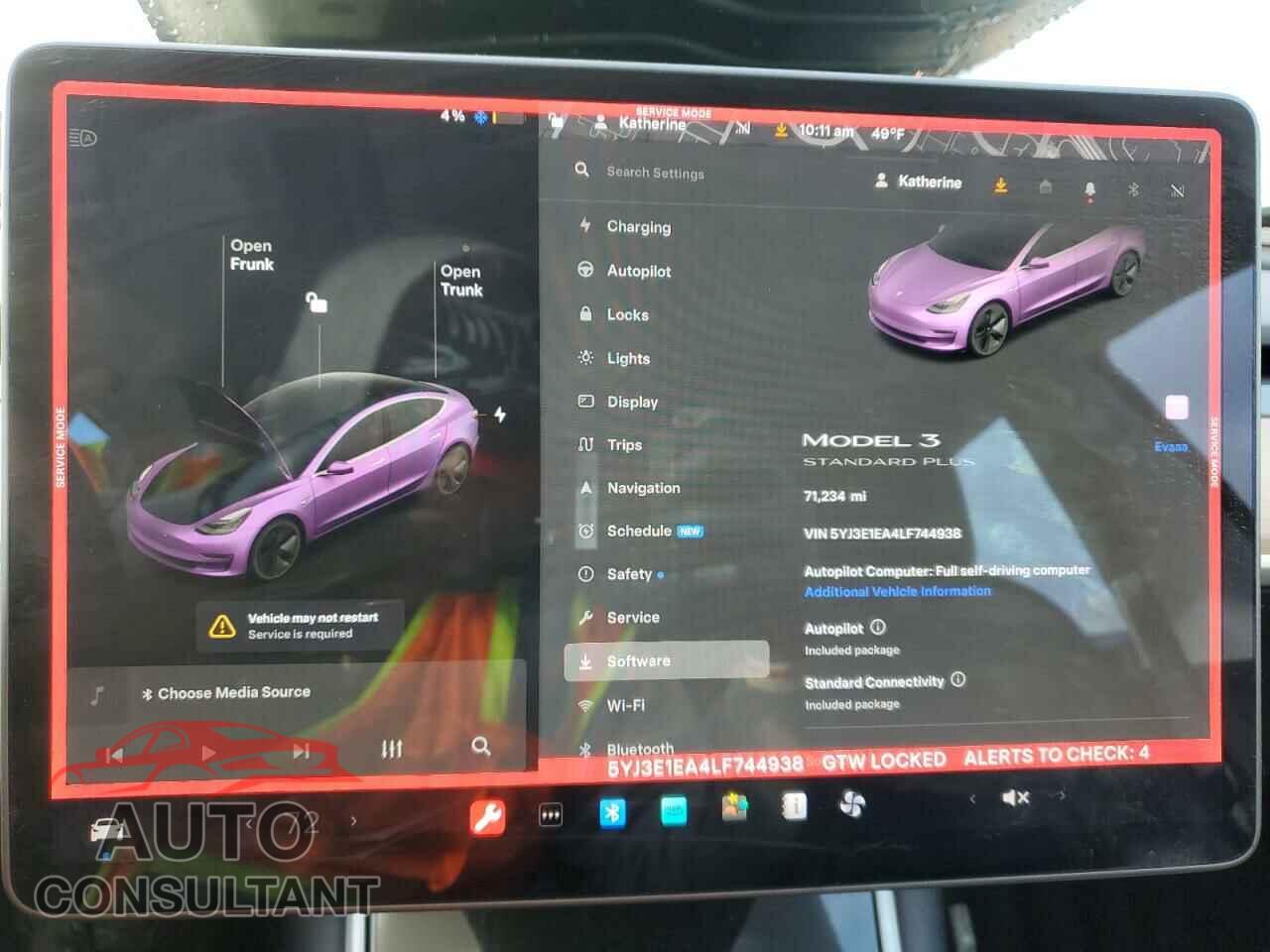 TESLA MODEL 3 2020 - 5YJ3E1EA4LF744938