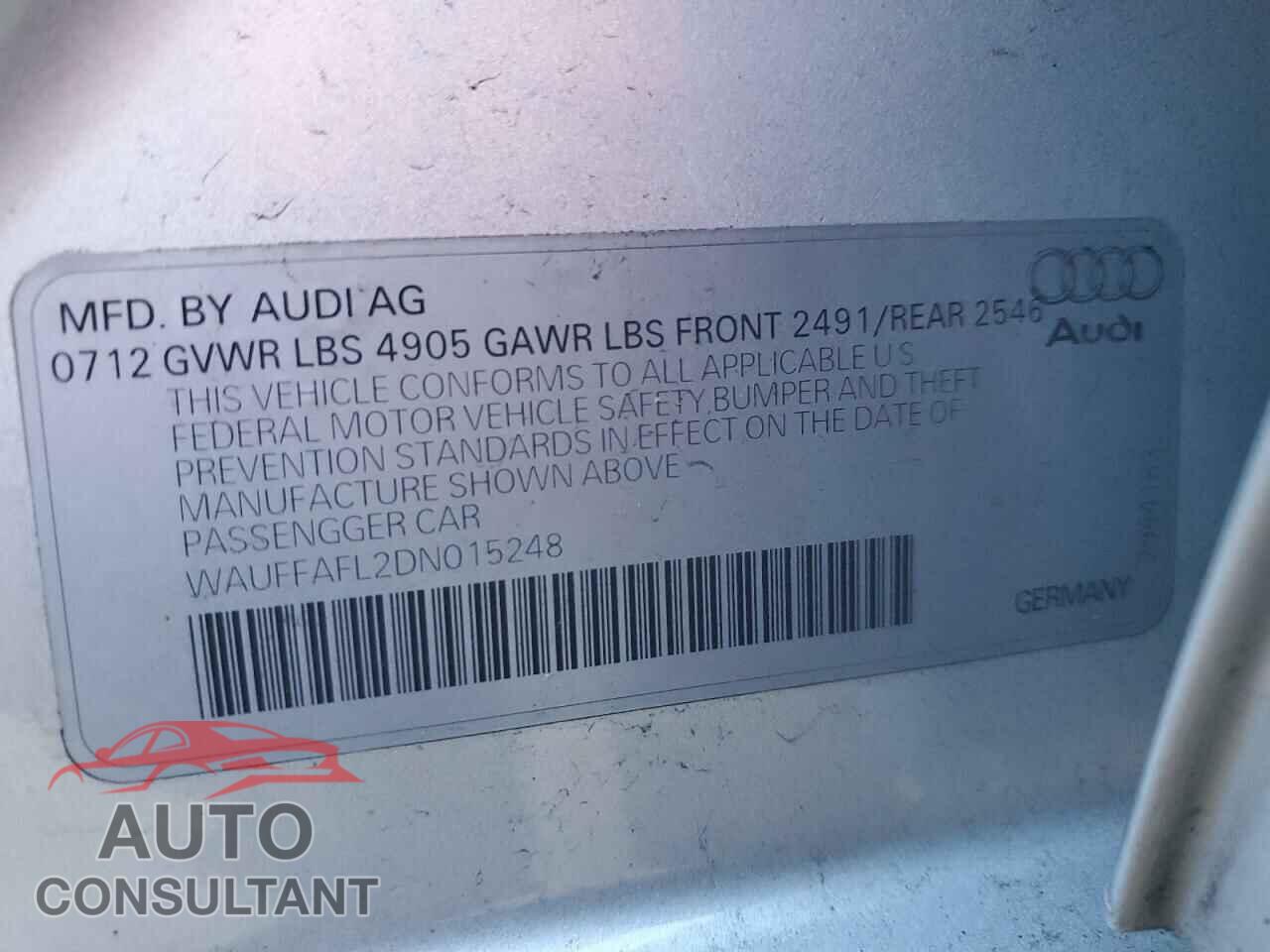 AUDI A4 2013 - WAUFFAFL2DN015248