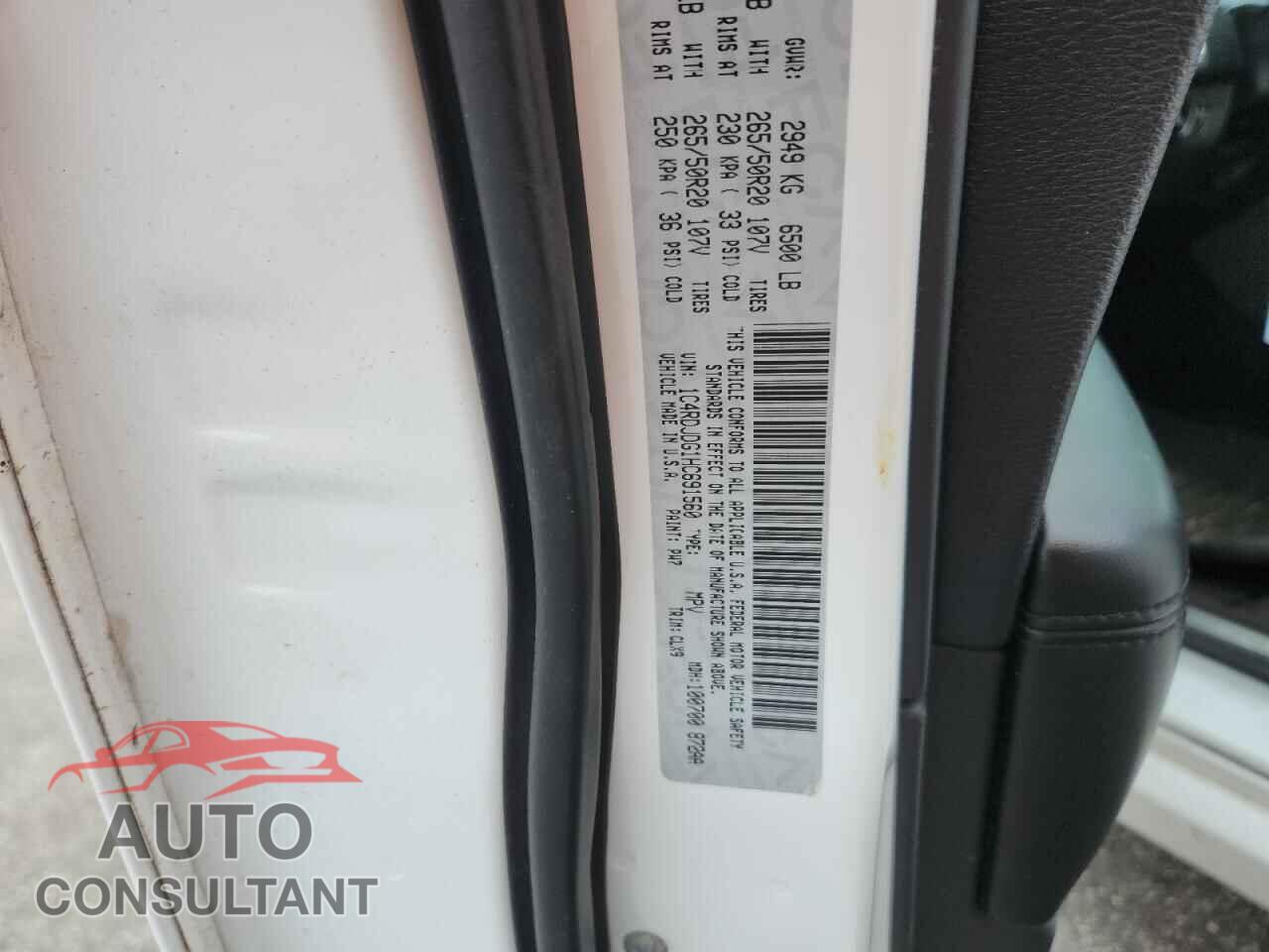 DODGE DURANGO 2017 - 1C4RDJDG1HC691560