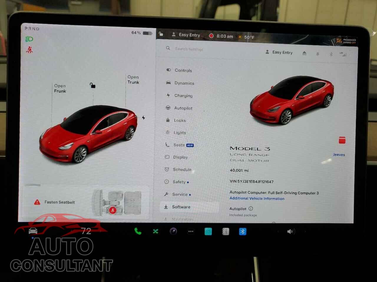 TESLA MODEL 3 2018 - 5YJ3E1EB4JF121647