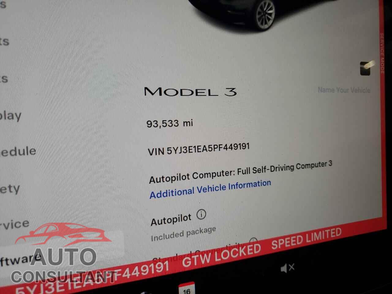 TESLA MODEL 3 2023 - 5YJ3E1EA5PF449191