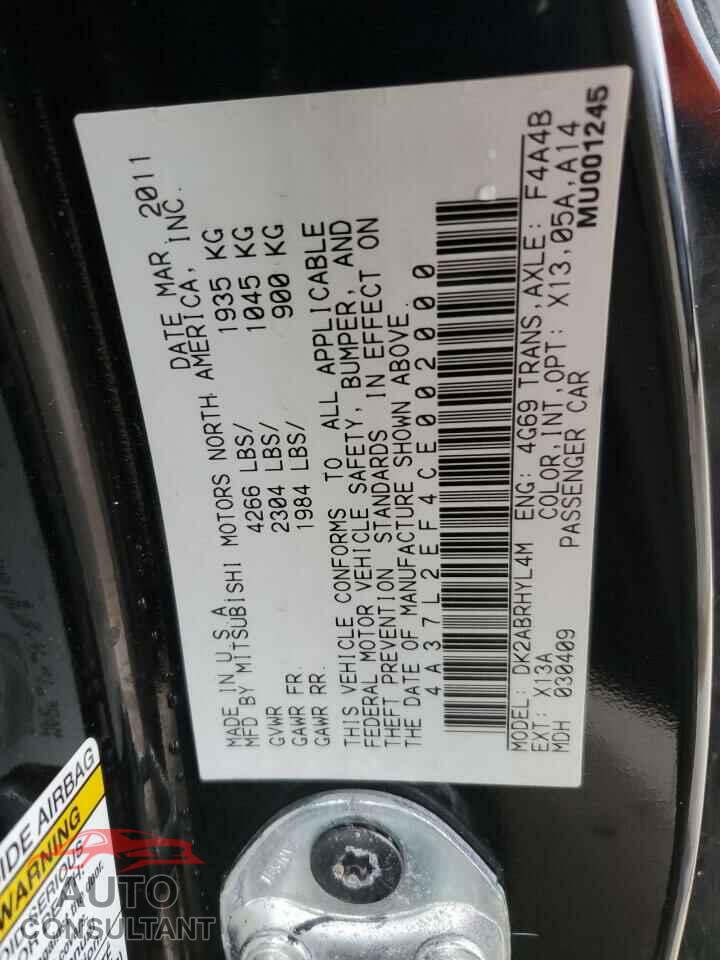 MITSUBISHI ECLIPSE 2012 - 4A37L2EF4CE002000