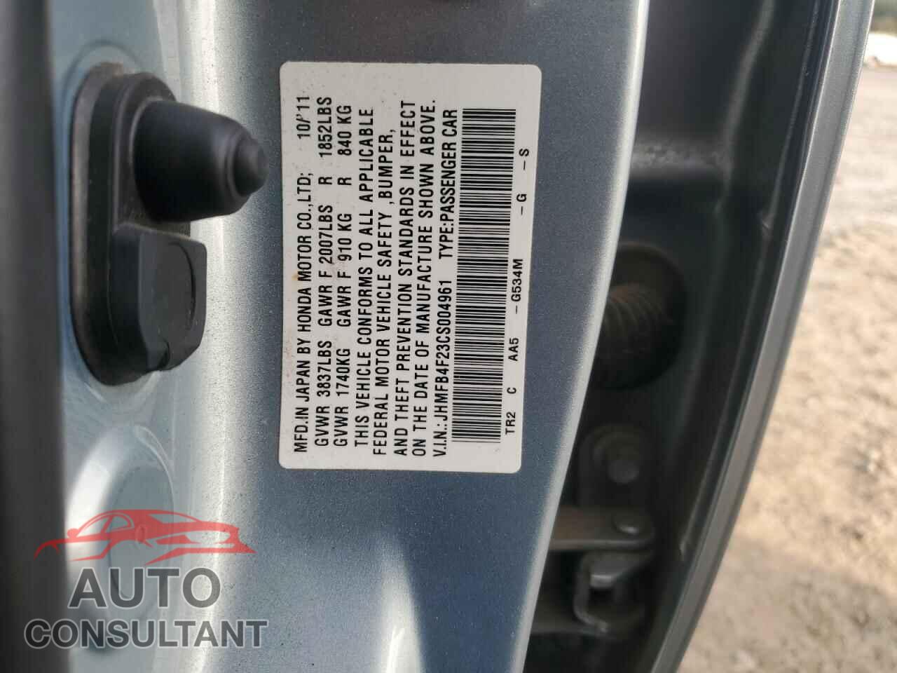 HONDA CIVIC 2012 - JHMFB4F23CS004961