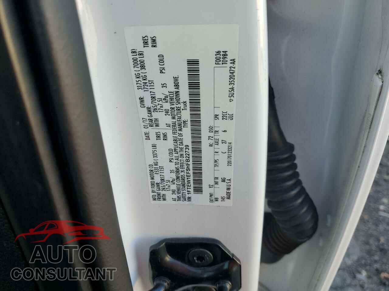 FORD F-150 2017 - 1FTEW1EF5HFB22739