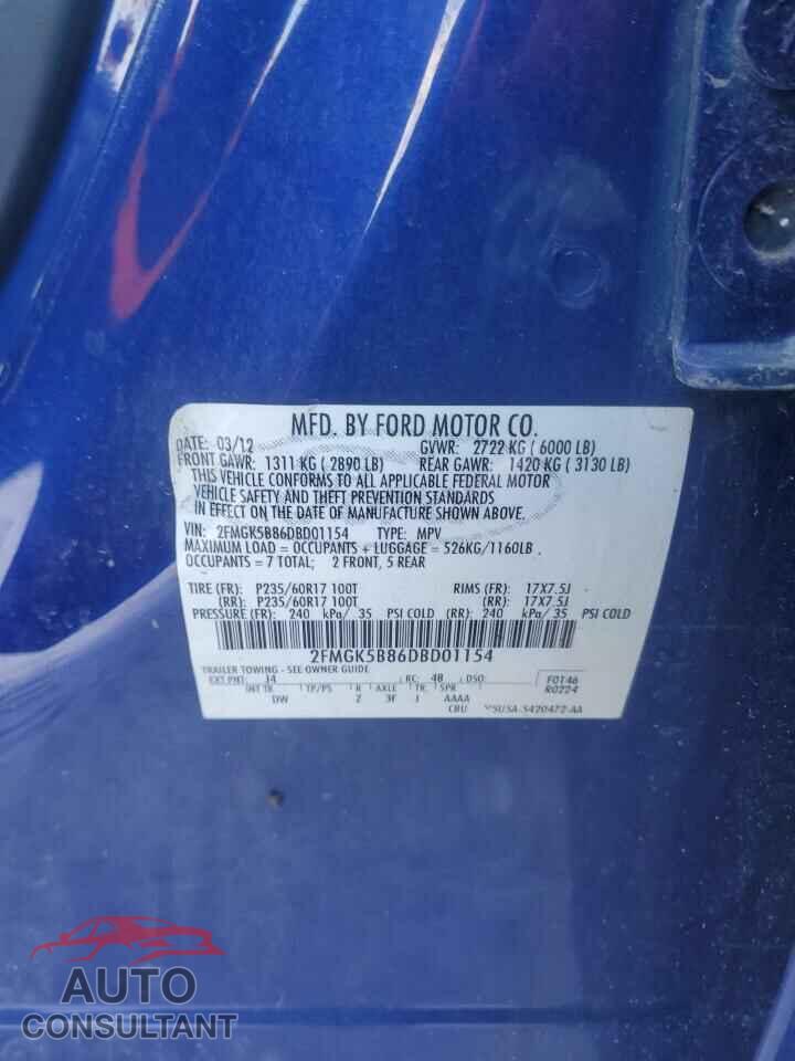 FORD FLEX 2013 - 2FMGK5B86DBD01154