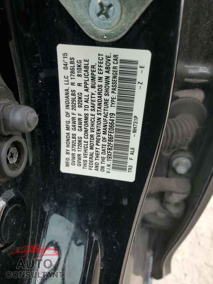 HONDA CIVIC 2015 - 19XFB2F86FE066419