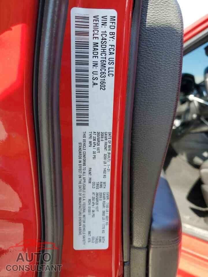 DODGE DURANGO 2021 - 1C4SDHCT6MC631602