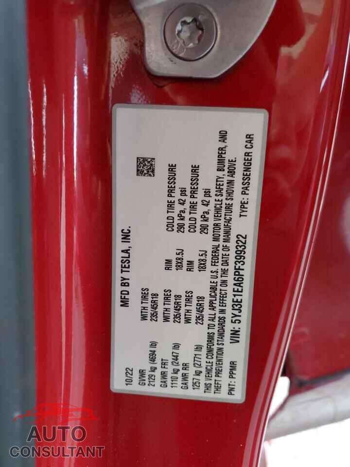 TESLA MODEL 3 2023 - 5YJ3E1EA6PF399322