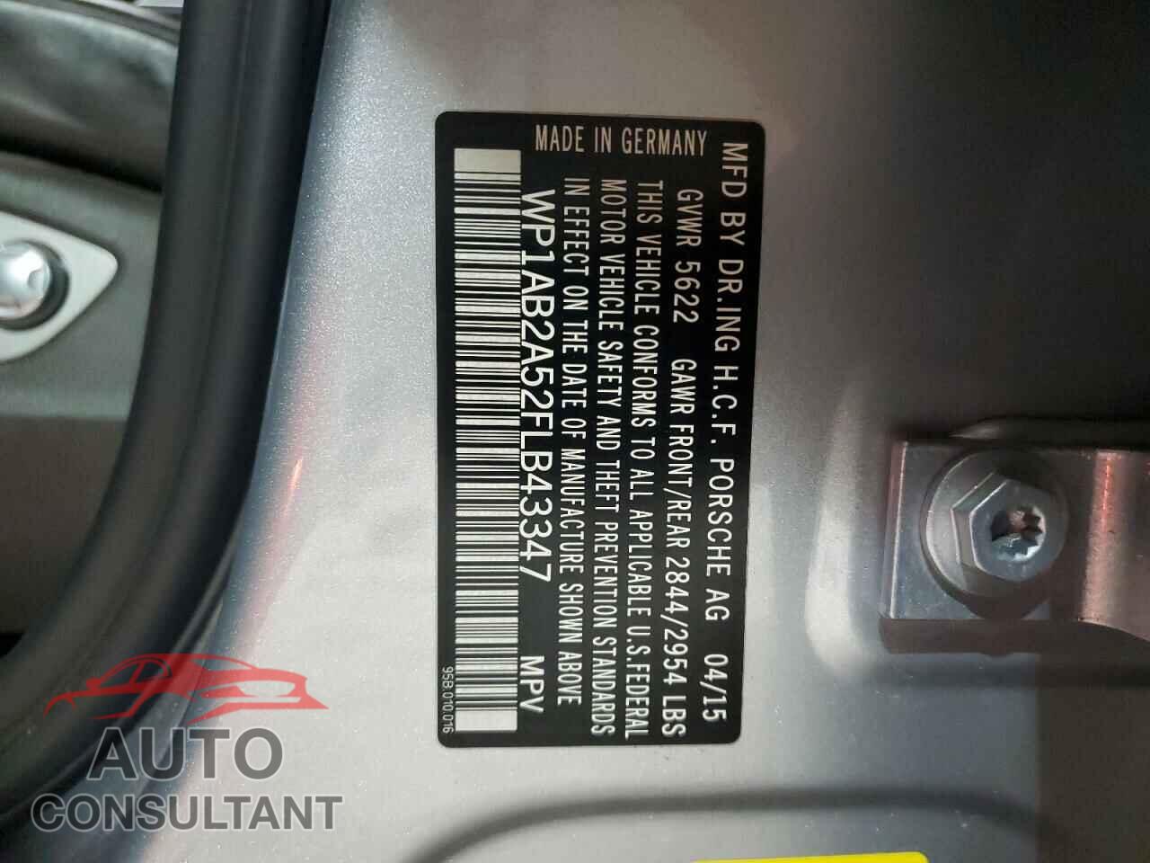 PORSCHE MACAN 2015 - WP1AB2A52FLB43347