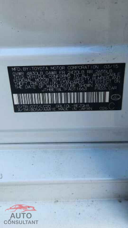 LEXUS GS350 2015 - JTHBE1BL1FA011663