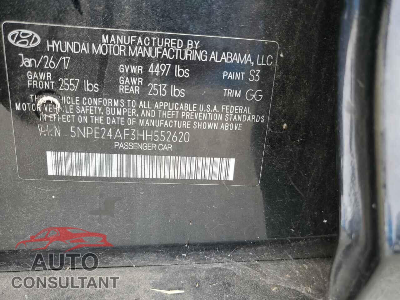 HYUNDAI SONATA 2017 - 5NPE24AF3HH552620