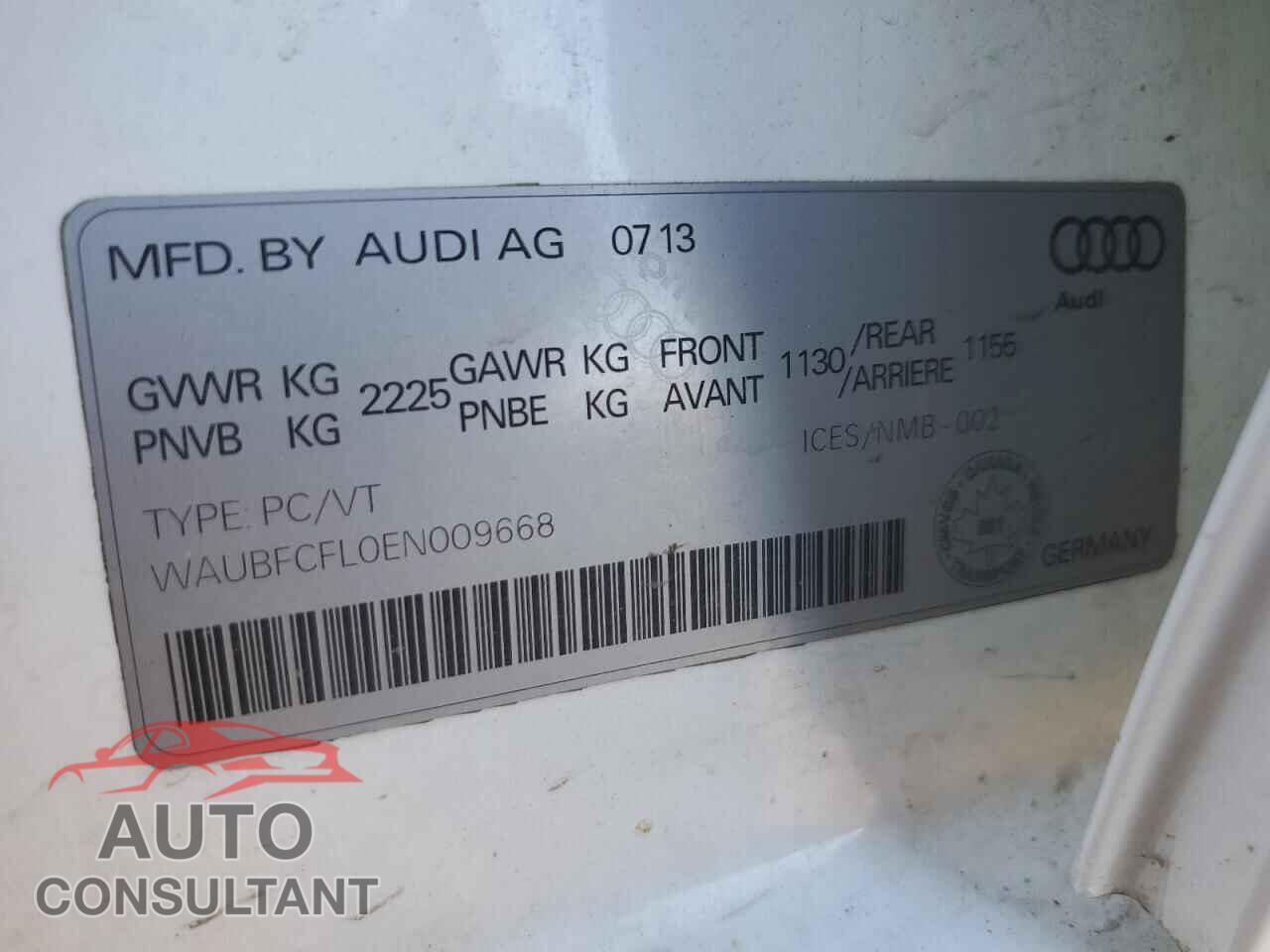 AUDI A4 2014 - WAUBFCFL0EN009668