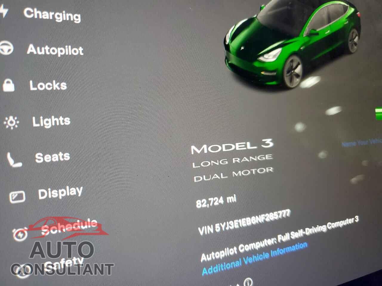 TESLA MODEL 3 2022 - 5YJ3E1EB6NF285777