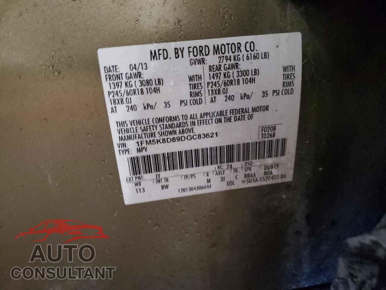FORD EXPLORER 2013 - 1FM5K8D89DGC83621