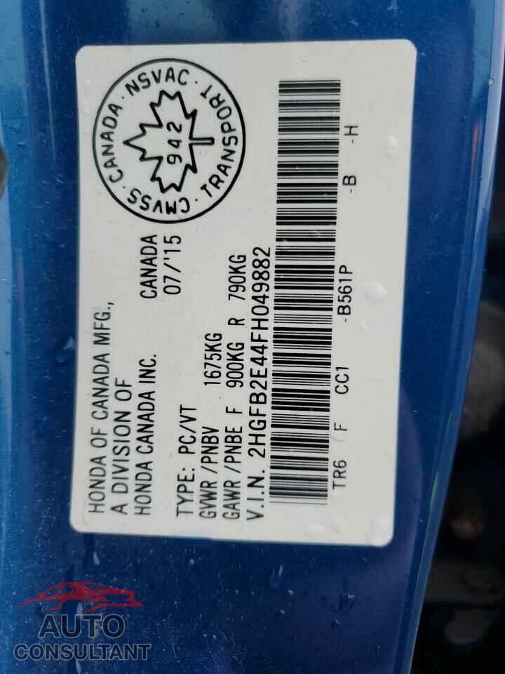HONDA CIVIC 2015 - 2HGFB2E44FH049882