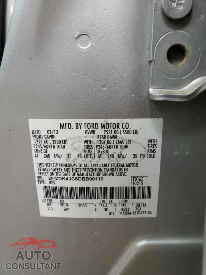FORD EDGE 2013 - 2FMDK4JC6DBB90110