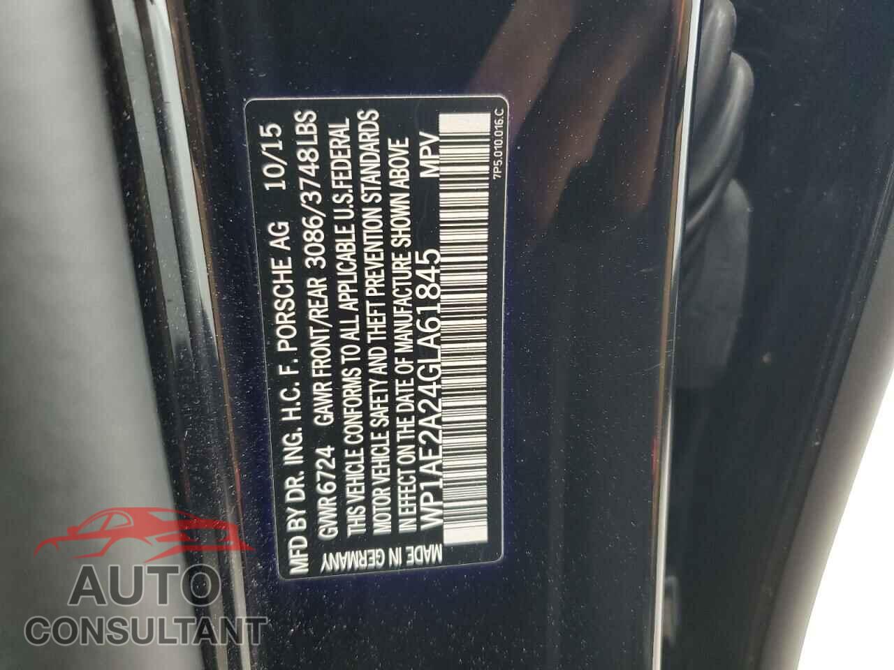 PORSCHE CAYENNE 2016 - WP1AE2A24GLA61845