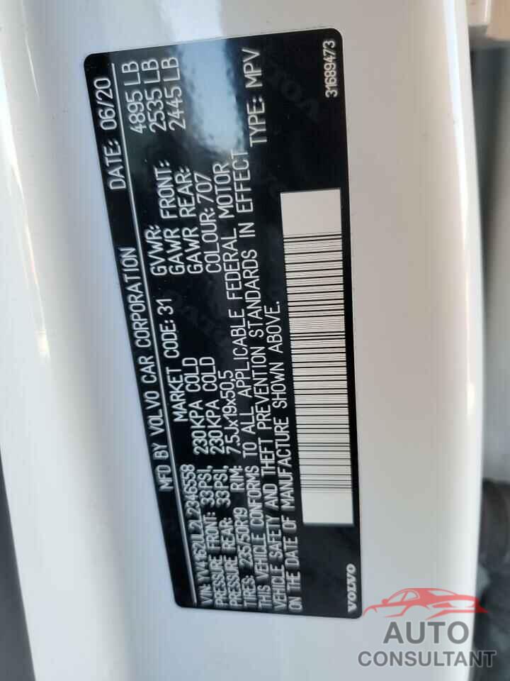 VOLVO XC40 2020 - YV4162UL2L2346558