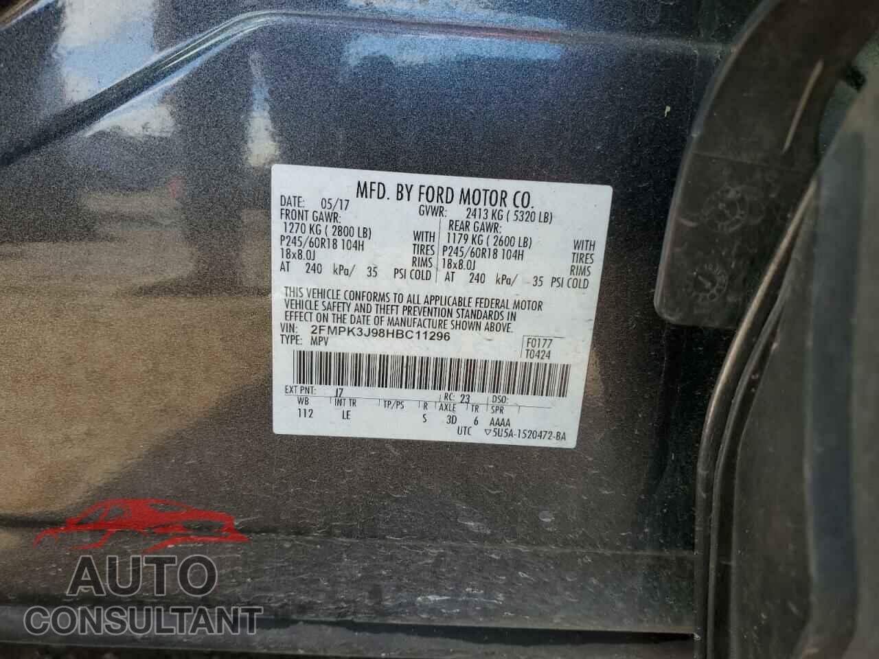 FORD EDGE 2017 - 2FMPK3J98HBC11296